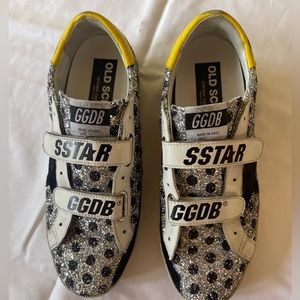 Golden Goose, Old School, silver with black polka dots, yellow back